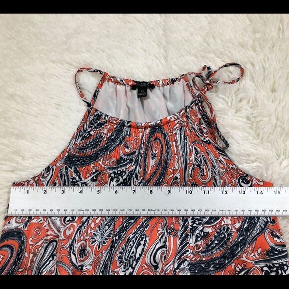 Ann Taylor Orange Paisley Tank Top Size XS - Picture 4 of 7